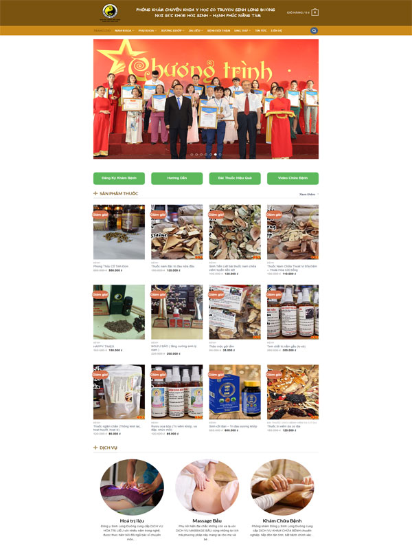 Mẫu website nhà thuốc Đông y gia truyền đẹp mắt